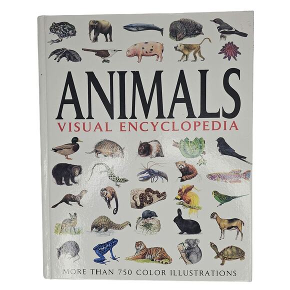 ANIMALS VISUAL ENCYCLOPEDIA Color Illustrations Hardcover BOOK - Picture 1 of 8